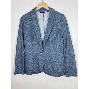 Tommy Hilfiger Womens Blazer Gray Cotton Stretch Preppy Coastal Nautical S/M